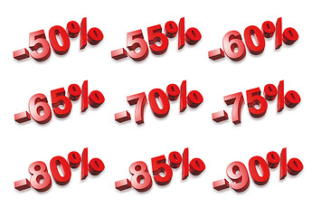 Image showing 3D percent numbers - %