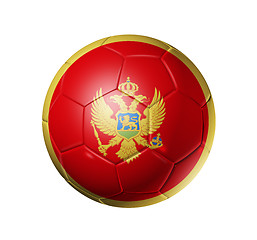 Image showing Soccer football ball with Montenegro flag
