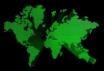 Image showing three dimensional green world map