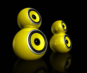 Image showing yellow speaker balls