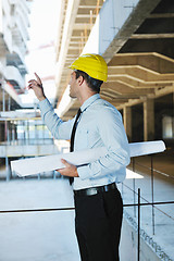 Image showing architect on construction site