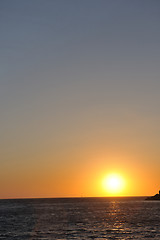 Image showing greece romantic sunset at sea