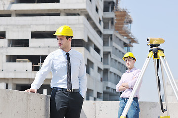 Image showing Team of architects on construciton site