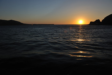 Image showing greece romantic sunset at sea