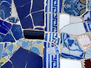 Image showing Artistic background - blue mosaic