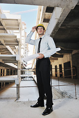 Image showing architect on construction site