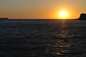 Image showing greece romantic sunset at sea