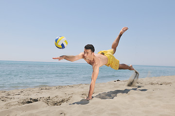 Image showing male beach volleyball game player