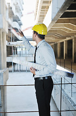 Image showing architect on construction site