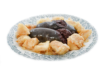 Image showing baked black pudding with apple