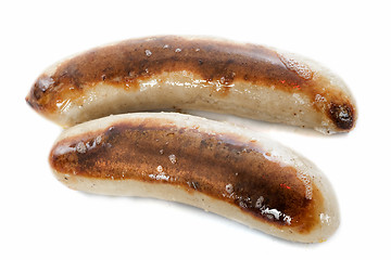 Image showing baked white sausages