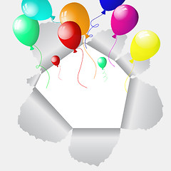 Image showing Balloons flying out