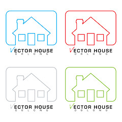 Image showing House icon outline set