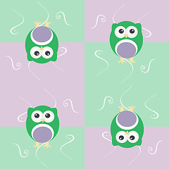 Image showing Cute seamless owl background patten for baby kids in vector