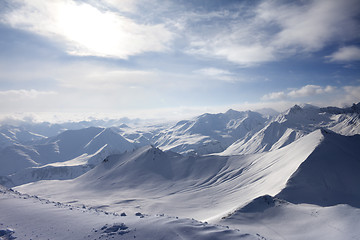 Image showing View of off-piste slope