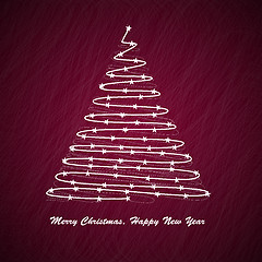 Image showing Christmas tree on red background