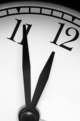 Image showing clock, black and white photo