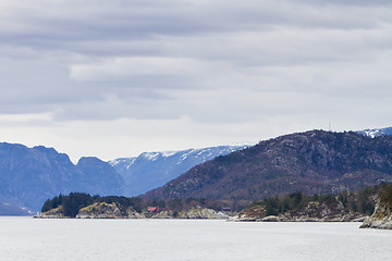 Image showing landscape in norway - coastline in fjord