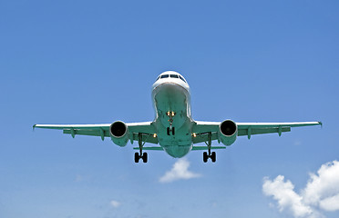 Image showing Air transportation: passenger airplane.