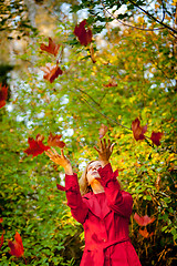 Image showing Happy fall woman