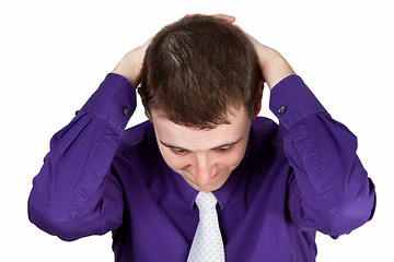 Image showing Frustrated young man