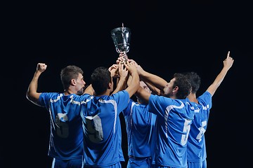 Image showing soccer players celebrating victory