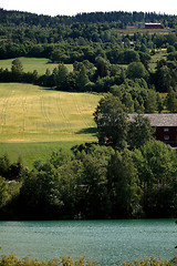 Image showing Norwegian farms, landscape