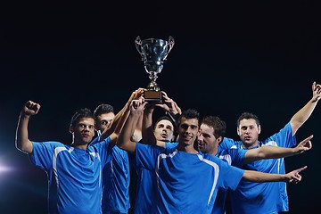 Image showing soccer players celebrating victory