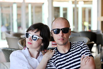 Image showing happy young couple have fun on beach