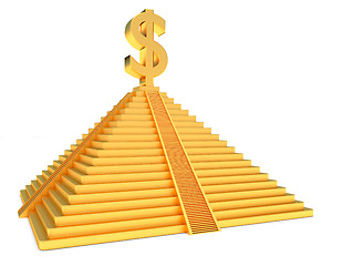 Image showing golden pyramid dollar