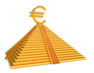 Image showing gold pyramid and euro