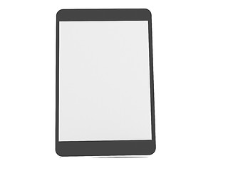 Image showing Black abstract tablet computer (tablet pc) on white background, 