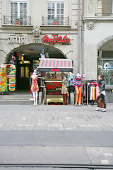 Image showing BERN, SWITZERLAND-APRIL 30: Basement stores concept lining the s