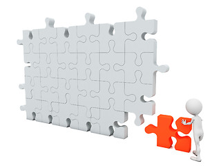 Image showing 3d people - man and missing piece 