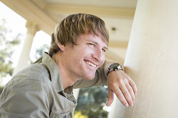 Image showing Handsome Smiling Young Man Portrait Outside