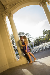 Image showing Attractive Loving Couple Portrait in the Outdoor Amphitheater