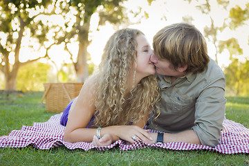 Image showing Attractive Loving Couple Portrait in the Park