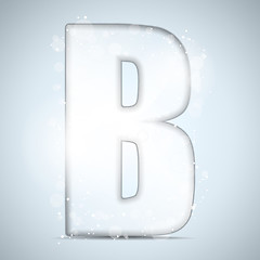 Image showing Alphabet Glass Shiny with Sparkles on Background  Letter B