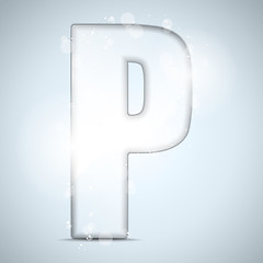 Image showing Alphabet Glass Shiny with Sparkles on Background Letter P