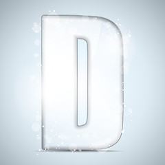 Image showing Alphabet Glass Shiny with Sparkles on Background Letter D