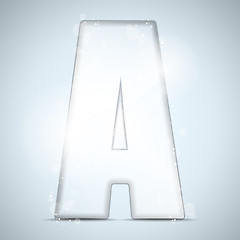 Image showing Alphabet Glass Shiny with Sparkles on Background Letter A
