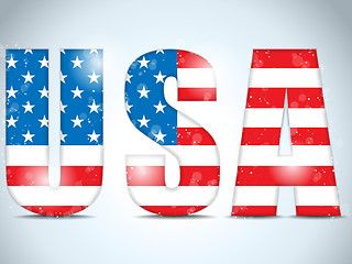 Image showing USA Glass Letters with Flag Background