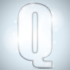 Image showing Alphabet Glass Shiny with Sparkles on Background Letter Q