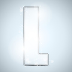 Image showing Alphabet Glass Shiny with Sparkles on Background Letter L