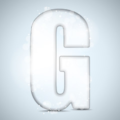 Image showing Alphabet Glass Shiny with Sparkles on Background Letter G