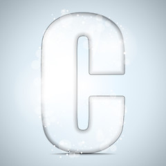 Image showing Alphabet Glass Shiny with Sparkles on Background Letter C