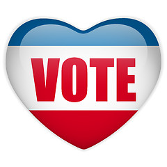 Image showing United States Election Vote Heart Button.