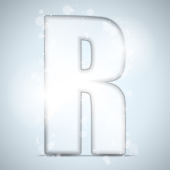 Image showing Alphabet Glass Shiny with Sparkles on Background Letter R