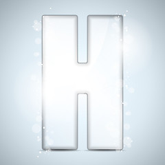 Image showing Alphabet Glass Shiny with Sparkles on Background Letter H