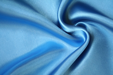 Image showing Smooth elegant blue silk as background